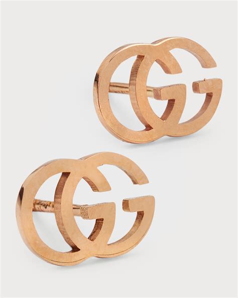 gold gucci studs|gucci trademark earrings.